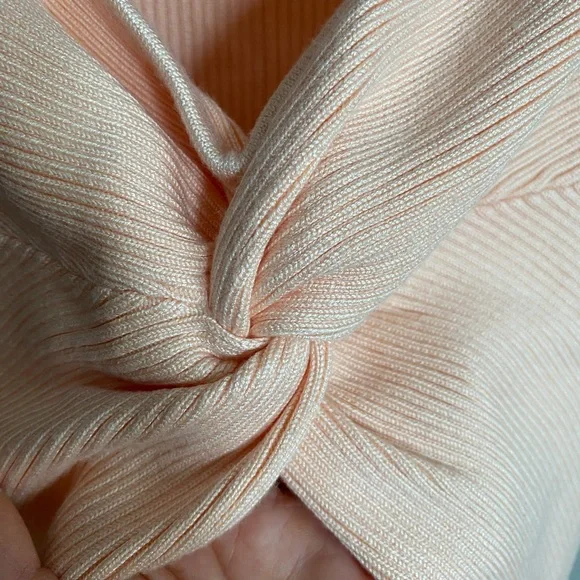 Abercrombie & Fitch Knit Tube Top Peach Front Knot Tie Size XS - Picture 5 of 7